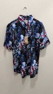 NWT Star Wars RSVLTS "Darth Vader" KUNUFLEX Short Sleeve Shirt - Large